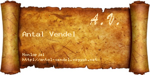 Antal Vendel névjegykártya